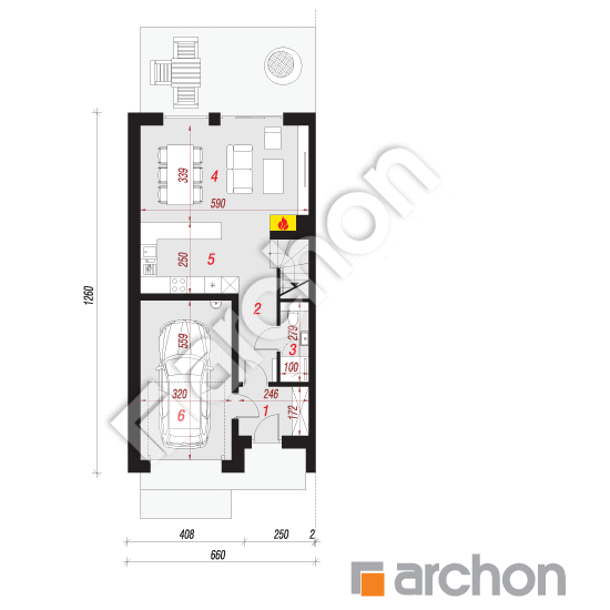 Проект будинку ARCHON+ Будинок під гінко 15 (ГБ) План першого поверху